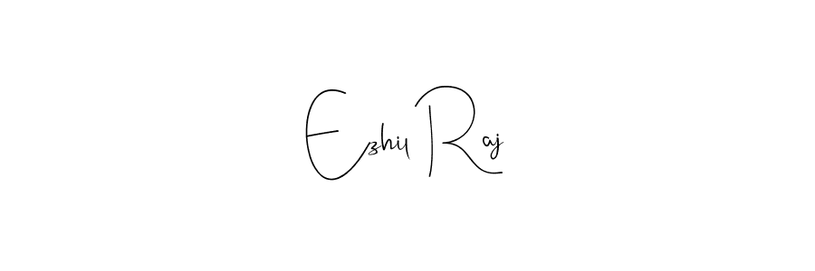 How to make Ezhil Raj name signature. Use Andilay-7BmLP style for creating short signs online. This is the latest handwritten sign. Ezhil Raj signature style 4 images and pictures png