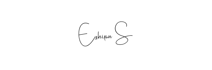 How to make Ezhilan S name signature. Use Andilay-7BmLP style for creating short signs online. This is the latest handwritten sign. Ezhilan S signature style 4 images and pictures png