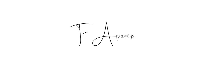 if you are searching for the best signature style for your name F Alvarez. so please give up your signature search. here we have designed multiple signature styles  using Andilay-7BmLP. F Alvarez signature style 4 images and pictures png