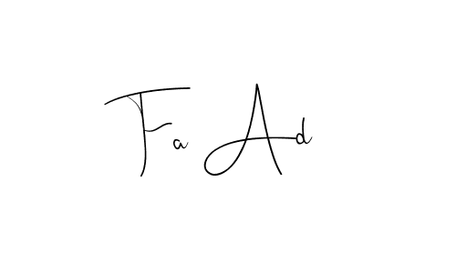 if you are searching for the best signature style for your name Fa Ad. so please give up your signature search. here we have designed multiple signature styles  using Andilay-7BmLP. Fa Ad signature style 4 images and pictures png