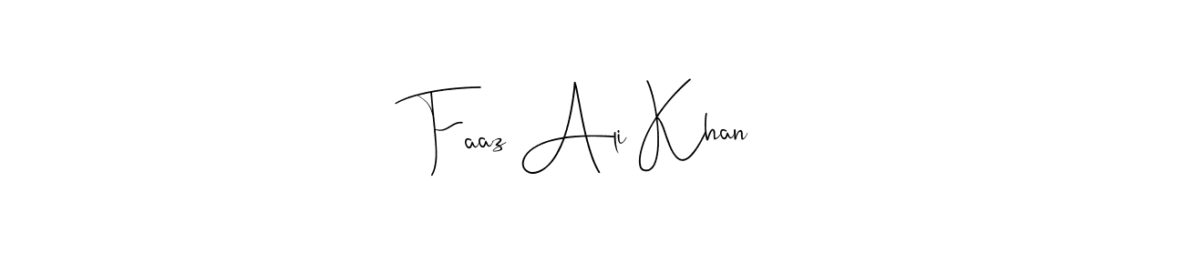 How to make Faaz Ali Khan name signature. Use Andilay-7BmLP style for creating short signs online. This is the latest handwritten sign. Faaz Ali Khan signature style 4 images and pictures png