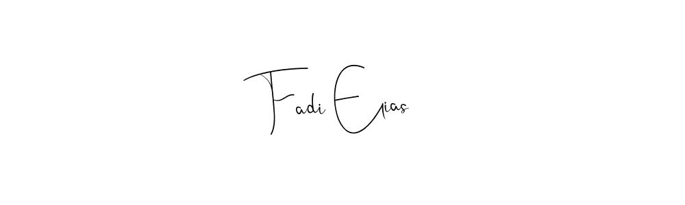 How to make Fadi Elias name signature. Use Andilay-7BmLP style for creating short signs online. This is the latest handwritten sign. Fadi Elias signature style 4 images and pictures png