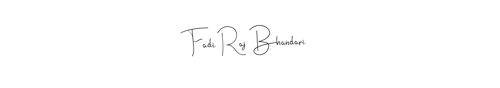 if you are searching for the best signature style for your name Fadi Raj Bhandari. so please give up your signature search. here we have designed multiple signature styles  using Andilay-7BmLP. Fadi Raj Bhandari signature style 4 images and pictures png