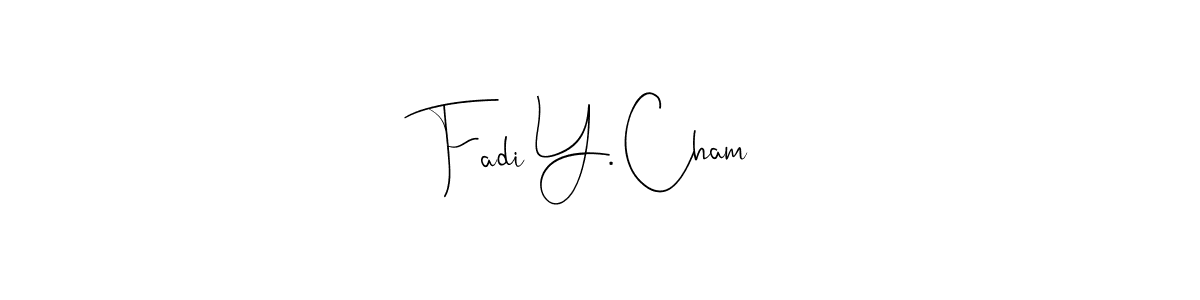 Use a signature maker to create a handwritten signature online. With this signature software, you can design (Andilay-7BmLP) your own signature for name Fadi Y. Cham. Fadi Y. Cham signature style 4 images and pictures png