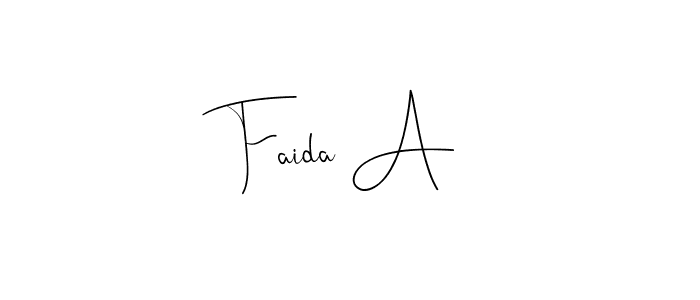 Make a beautiful signature design for name Faida A. With this signature (Andilay-7BmLP) style, you can create a handwritten signature for free. Faida A signature style 4 images and pictures png