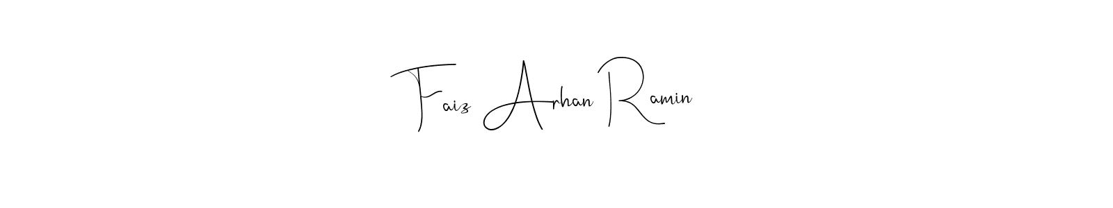 Similarly Andilay-7BmLP is the best handwritten signature design. Signature creator online .You can use it as an online autograph creator for name Faiz Arhan Ramin. Faiz Arhan Ramin signature style 4 images and pictures png