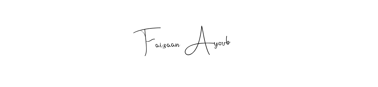 Andilay-7BmLP is a professional signature style that is perfect for those who want to add a touch of class to their signature. It is also a great choice for those who want to make their signature more unique. Get Faizaan Ayoub name to fancy signature for free. Faizaan Ayoub signature style 4 images and pictures png