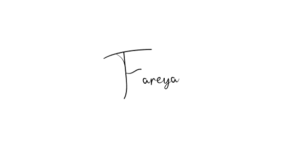 How to make Fareya name signature. Use Andilay-7BmLP style for creating short signs online. This is the latest handwritten sign. Fareya signature style 4 images and pictures png