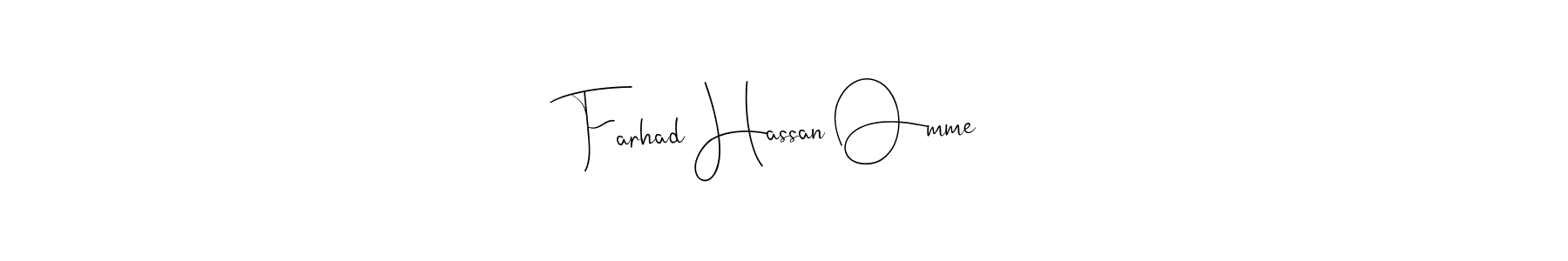 Use a signature maker to create a handwritten signature online. With this signature software, you can design (Andilay-7BmLP) your own signature for name Farhad Hassan Omme. Farhad Hassan Omme signature style 4 images and pictures png