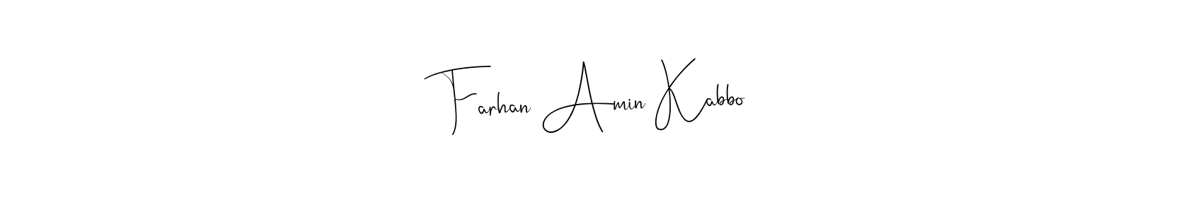 Make a short Farhan Amin Kabbo signature style. Manage your documents anywhere anytime using Andilay-7BmLP. Create and add eSignatures, submit forms, share and send files easily. Farhan Amin Kabbo signature style 4 images and pictures png