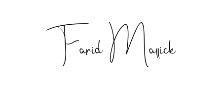 Discover how Farid Mallick looks in an executive cursive font (Andilay-7BmLP). Perfect for legal documents, invoices, and certificates. Farid Mallick signature style 4 images and pictures png