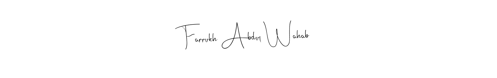 See photos of Farrukh Abdul Wahab official signature by Spectra . Check more albums & portfolios. Read reviews & check more about Andilay-7BmLP font. Farrukh Abdul Wahab signature style 4 images and pictures png