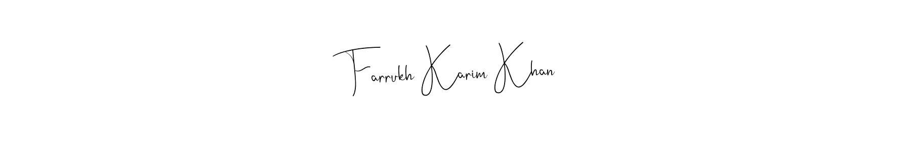 Use a signature maker to create a handwritten signature online. With this signature software, you can design (Andilay-7BmLP) your own signature for name Farrukh Karim Khan. Farrukh Karim Khan signature style 4 images and pictures png