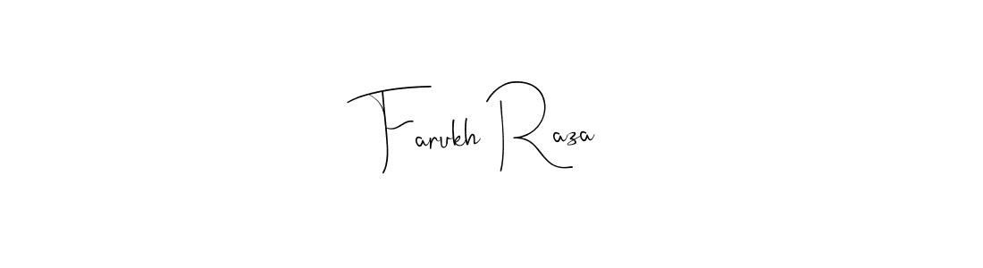 How to make Farukh Raza name signature. Use Andilay-7BmLP style for creating short signs online. This is the latest handwritten sign. Farukh Raza signature style 4 images and pictures png