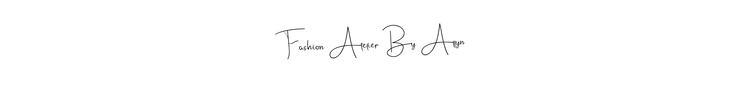 The best way (Andilay-7BmLP) to make a short signature is to pick only two or three words in your name. The name Fashion Atelier By Allyn include a total of six letters. For converting this name. Fashion Atelier By Allyn signature style 4 images and pictures png