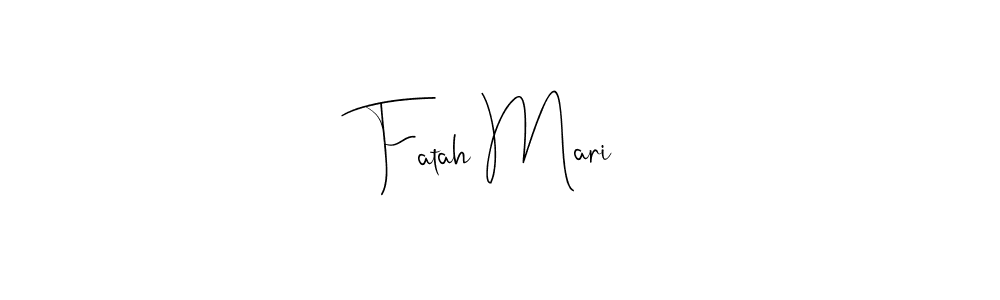 How to make Fatah Mari name signature. Use Andilay-7BmLP style for creating short signs online. This is the latest handwritten sign. Fatah Mari signature style 4 images and pictures png