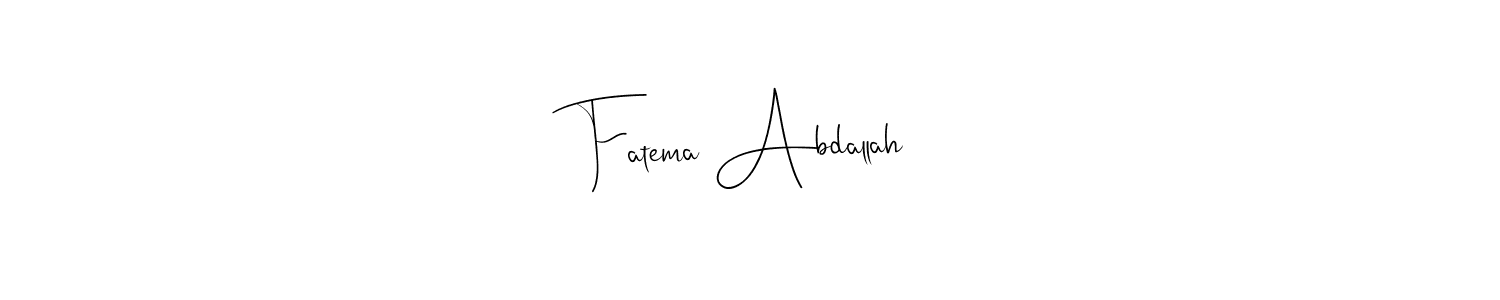 Make a beautiful signature design for name Fatema Abdallah. With this signature (Andilay-7BmLP) style, you can create a handwritten signature for free. Fatema Abdallah signature style 4 images and pictures png