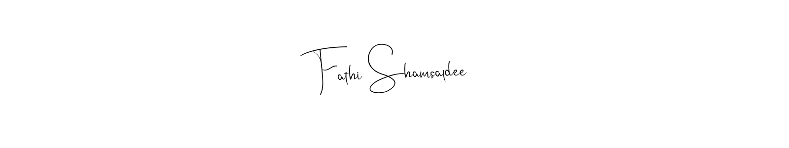 The best way (Andilay-7BmLP) to make a short signature is to pick only two or three words in your name. The name Fathi Shamsaldee include a total of six letters. For converting this name. Fathi Shamsaldee signature style 4 images and pictures png