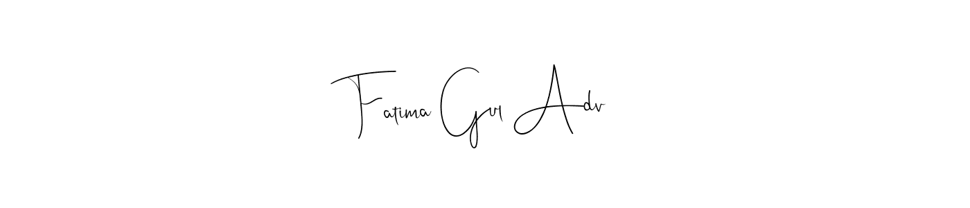 Use a signature maker to create a handwritten signature online. With this signature software, you can design (Andilay-7BmLP) your own signature for name Fatima Gul Adv. Fatima Gul Adv signature style 4 images and pictures png