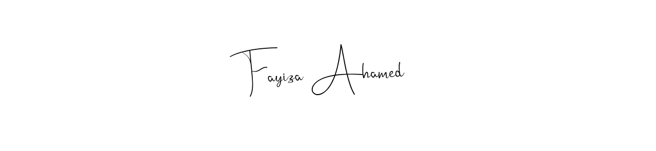 This is the best signature style for the Fayiza Ahamed name. Also you like these signature font (Andilay-7BmLP). Mix name signature. Fayiza Ahamed signature style 4 images and pictures png