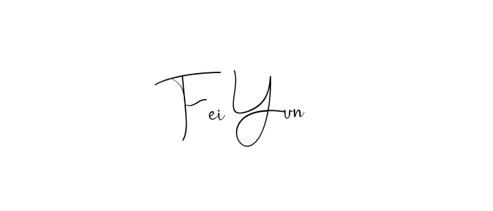 You should practise on your own different ways (Andilay-7BmLP) to write your name (Fei Yun) in signature. don't let someone else do it for you. Fei Yun signature style 4 images and pictures png