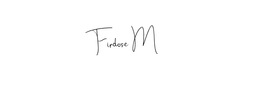 You can use this online signature creator to create a handwritten signature for the name Firdose M. This is the best online autograph maker. Firdose M signature style 4 images and pictures png