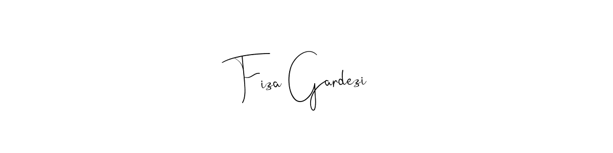 You should practise on your own different ways (Andilay-7BmLP) to write your name (Fiza Gardezi) in signature. don't let someone else do it for you. Fiza Gardezi signature style 4 images and pictures png
