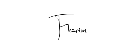 The Andilay-7BmLP handwriting style adds charm and authenticity to name Fkarim. A wonderful choice for personal thank-you notes. Fkarim signature style 4 images and pictures png
