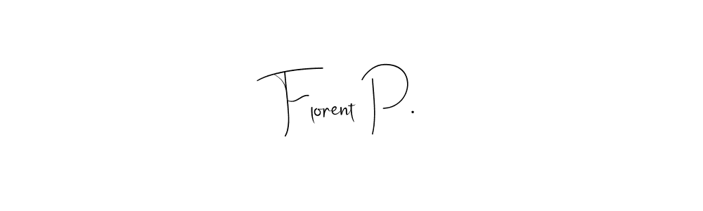 The best way (Andilay-7BmLP) to make a short signature is to pick only two or three words in your name. The name Florent P. include a total of six letters. For converting this name. Florent P. signature style 4 images and pictures png