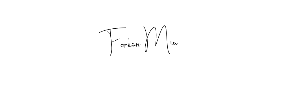 Andilay-7BmLP is a professional signature style that is perfect for those who want to add a touch of class to their signature. It is also a great choice for those who want to make their signature more unique. Get Forkan Mia name to fancy signature for free. Forkan Mia signature style 4 images and pictures png