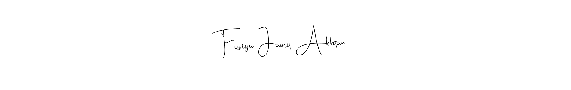 It looks lik you need a new signature style for name Foziya Jamil Akhtar. Design unique handwritten (Andilay-7BmLP) signature with our free signature maker in just a few clicks. Foziya Jamil Akhtar signature style 4 images and pictures png