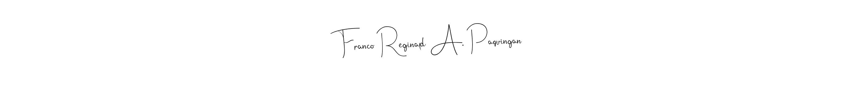 Use a signature maker to create a handwritten signature online. With this signature software, you can design (Andilay-7BmLP) your own signature for name Franco Reginald A. Paquingan. Franco Reginald A. Paquingan signature style 4 images and pictures png