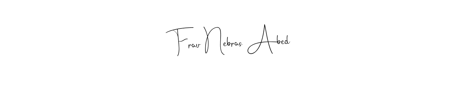 You should practise on your own different ways (Andilay-7BmLP) to write your name (Frau Nebras Abed) in signature. don't let someone else do it for you. Frau Nebras Abed signature style 4 images and pictures png