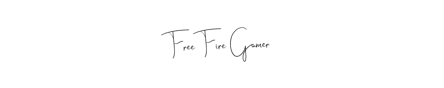 Create a beautiful signature design for name Free Fire Gamer. With this signature (Andilay-7BmLP) fonts, you can make a handwritten signature for free. Free Fire Gamer signature style 4 images and pictures png