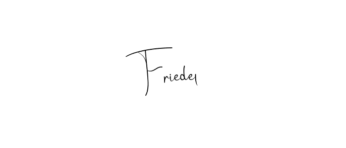 if you are searching for the best signature style for your name Friedel. so please give up your signature search. here we have designed multiple signature styles  using Andilay-7BmLP. Friedel signature style 4 images and pictures png