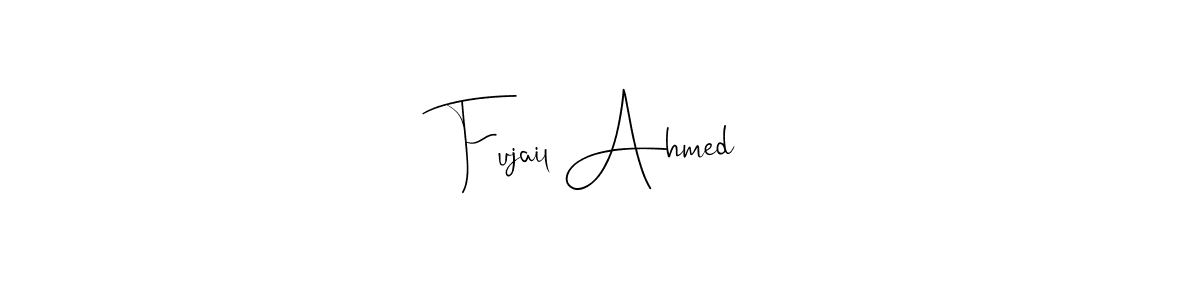 How to make Fujail Ahmed name signature. Use Andilay-7BmLP style for creating short signs online. This is the latest handwritten sign. Fujail Ahmed signature style 4 images and pictures png