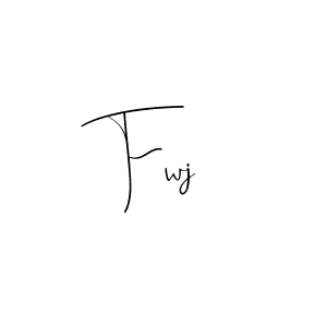 if you are searching for the best signature style for your name Fwj. so please give up your signature search. here we have designed multiple signature styles  using Andilay-7BmLP. Fwj signature style 4 images and pictures png