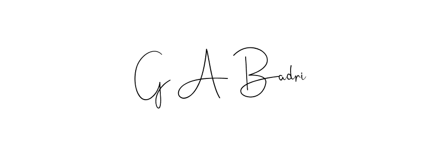 How to Draw G A Badri signature style? Andilay-7BmLP is a latest design signature styles for name G A Badri. G A Badri signature style 4 images and pictures png