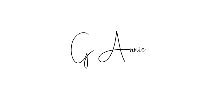 The best way (Andilay-7BmLP) to make a short signature is to pick only two or three words in your name. The name G Annie include a total of six letters. For converting this name. G Annie signature style 4 images and pictures png