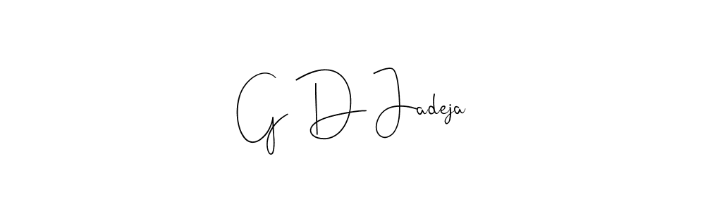 Create a beautiful signature design for name G D Jadeja. With this signature (Andilay-7BmLP) fonts, you can make a handwritten signature for free. G D Jadeja signature style 4 images and pictures png