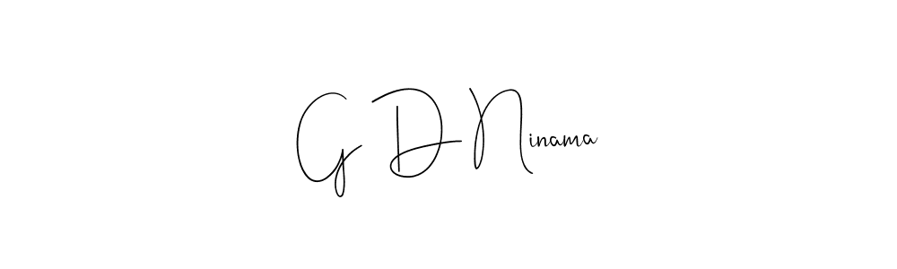 How to make G D Ninama name signature. Use Andilay-7BmLP style for creating short signs online. This is the latest handwritten sign. G D Ninama signature style 4 images and pictures png