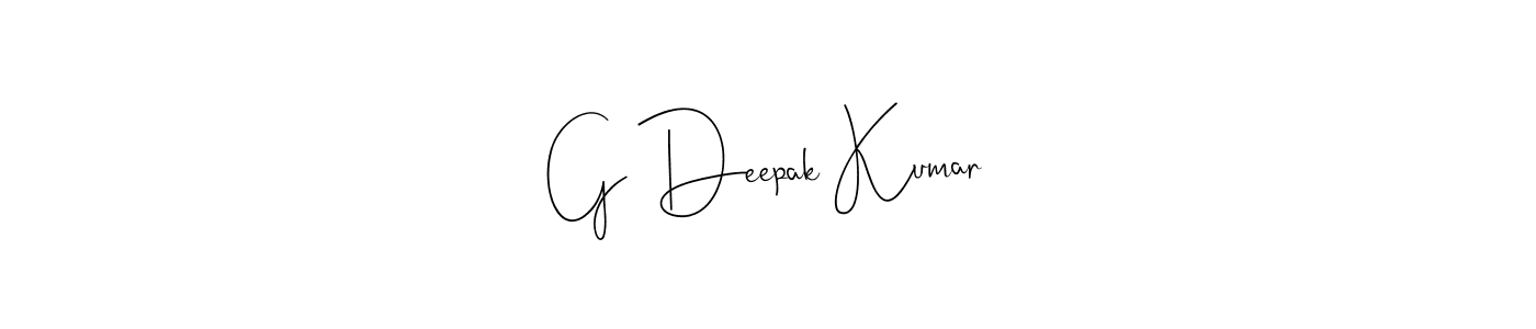 This is the best signature style for the G Deepak Kumar name. Also you like these signature font (Andilay-7BmLP). Mix name signature. G Deepak Kumar signature style 4 images and pictures png