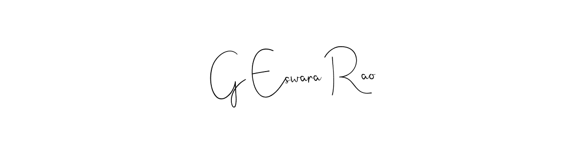 if you are searching for the best signature style for your name G Eswara Rao. so please give up your signature search. here we have designed multiple signature styles  using Andilay-7BmLP. G Eswara Rao signature style 4 images and pictures png