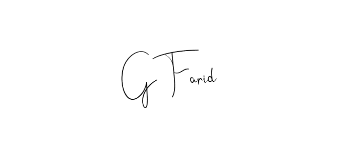 How to make G Farid signature? Andilay-7BmLP is a professional autograph style. Create handwritten signature for G Farid name. G Farid signature style 4 images and pictures png