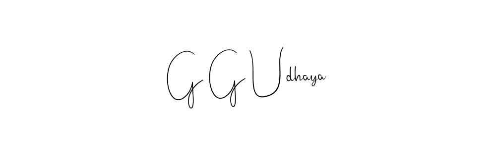 Andilay-7BmLP is a professional signature style that is perfect for those who want to add a touch of class to their signature. It is also a great choice for those who want to make their signature more unique. Get G G Udhaya name to fancy signature for free. G G Udhaya signature style 4 images and pictures png