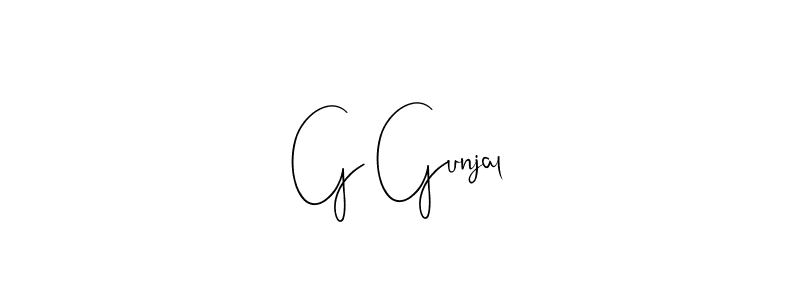 You should practise on your own different ways (Andilay-7BmLP) to write your name (G Gunjal) in signature. don't let someone else do it for you. G Gunjal signature style 4 images and pictures png