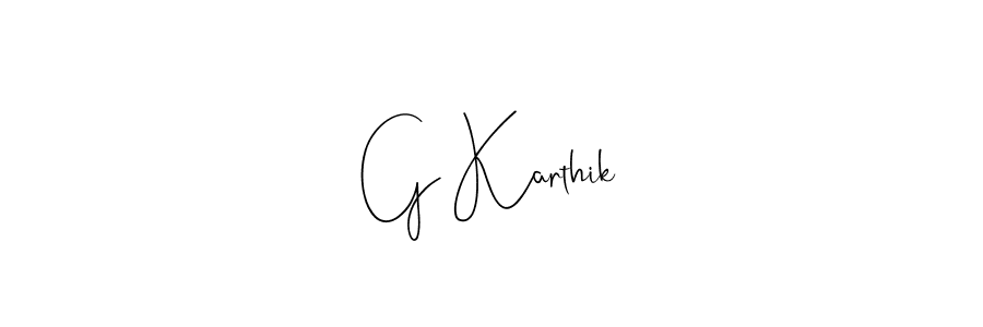 Use a signature maker to create a handwritten signature online. With this signature software, you can design (Andilay-7BmLP) your own signature for name G Karthik. G Karthik signature style 4 images and pictures png