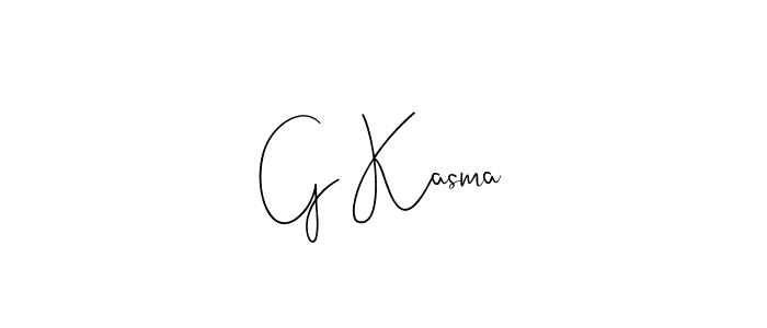 Make a beautiful signature design for name G Kasma. With this signature (Andilay-7BmLP) style, you can create a handwritten signature for free. G Kasma signature style 4 images and pictures png