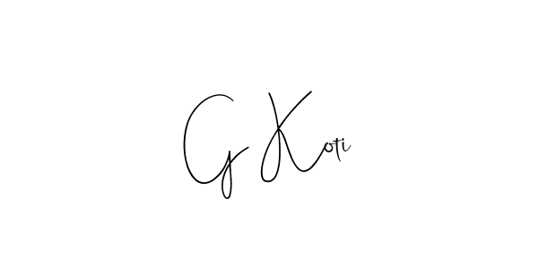 Use a signature maker to create a handwritten signature online. With this signature software, you can design (Andilay-7BmLP) your own signature for name G Koti. G Koti signature style 4 images and pictures png