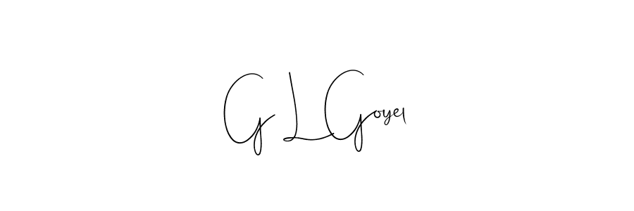 How to make G L Goyel name signature. Use Andilay-7BmLP style for creating short signs online. This is the latest handwritten sign. G L Goyel signature style 4 images and pictures png